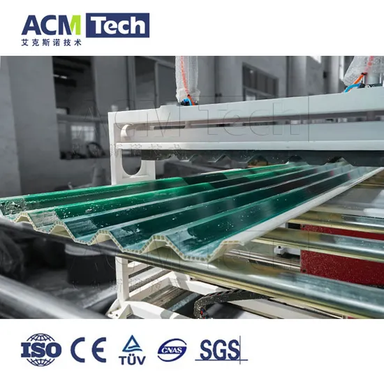 Acmtech PVC Plastic Corrugated Roofing Tile Extruder Making Machine Production Line PMMA ASA PVC Glazed Plastic Roof Tile Extrusion Line for Making Roof Sheets