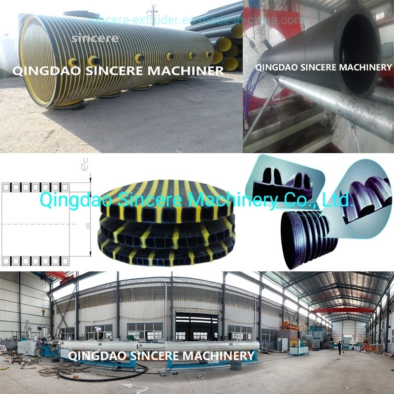 Plastic HDPE/PP/PPR/PVC/Pert Structural Hollow Double Wall Spiral Winding Sewer Corrugated Pipe Extrusion Manufacturing Production Machine Line