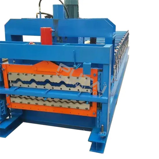 Electric Cutting Double Layer Galvanized Corrugated Steel Making Ibr Red Metal Iron Roof Tile Roofing Sheet Roll Forming Machine for Building Material 